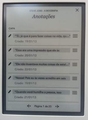 kobo - indice de anotações