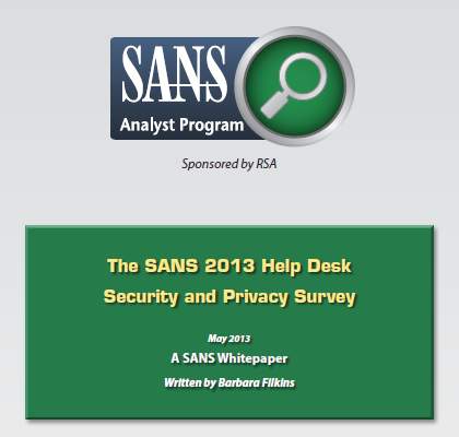 sans 2013 help desk survey