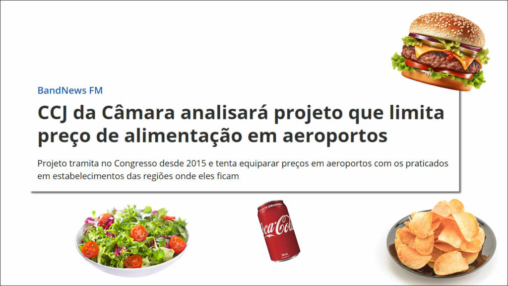 Projeto prevê padronizar preços de refeições em aeroportos